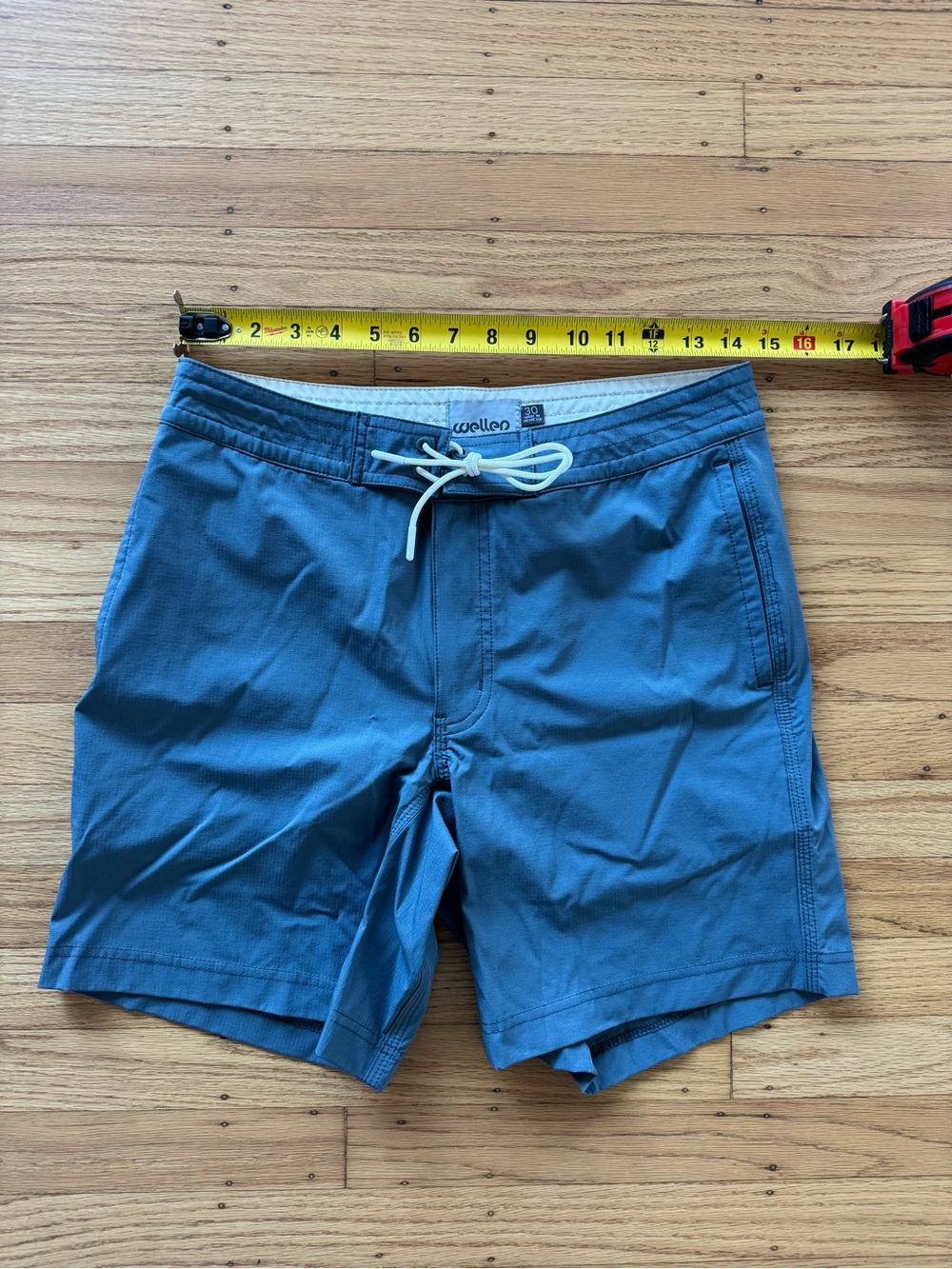 Wellen Men's Slate Blue Hybrid Shorts with Drawstring Waist